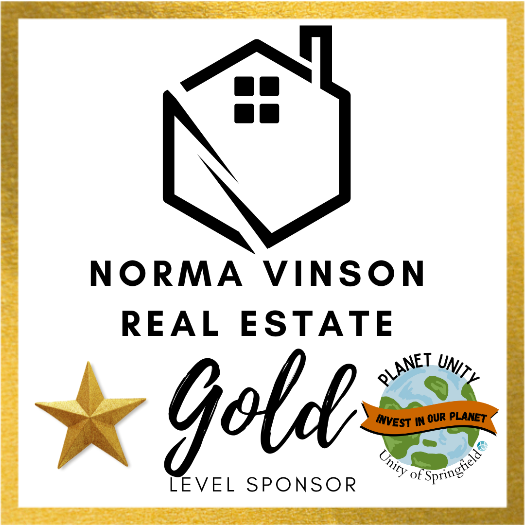 Image of Planet Unity logo, gold star, generic real estate logo, and the words Norma Vinson Real Estate