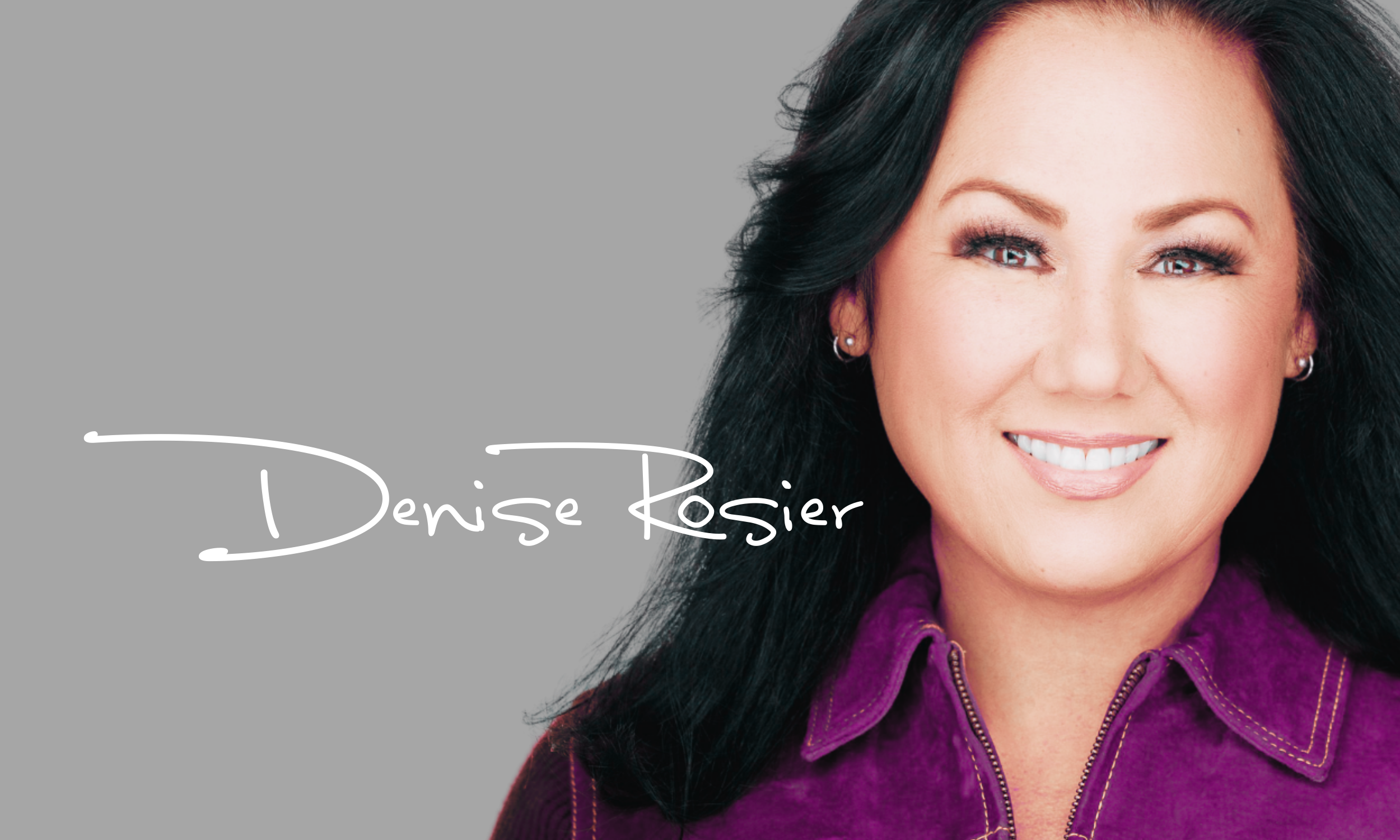 Image of denise rosier with her signature across the image.