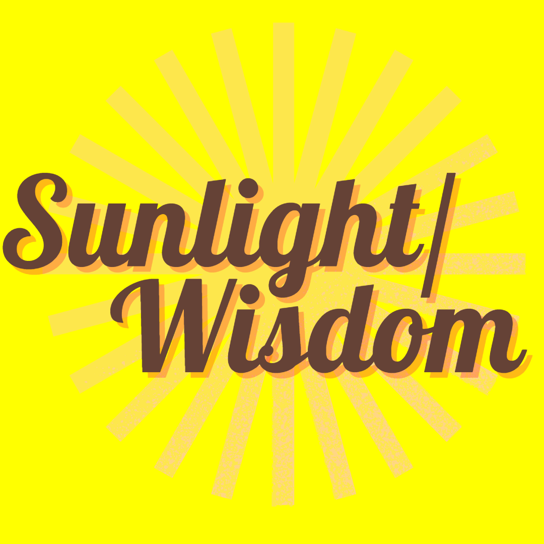 Image of a yellow star and yellow background with the words "Sunilight/Wisdom" over it.