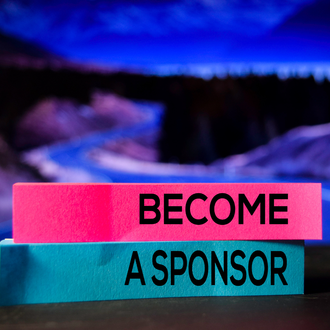 Image of a road with text saying "Become a sponsor"