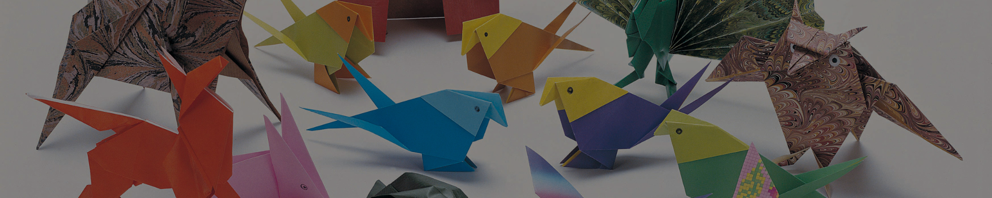 Image of different types of origami such as birds and other animals.