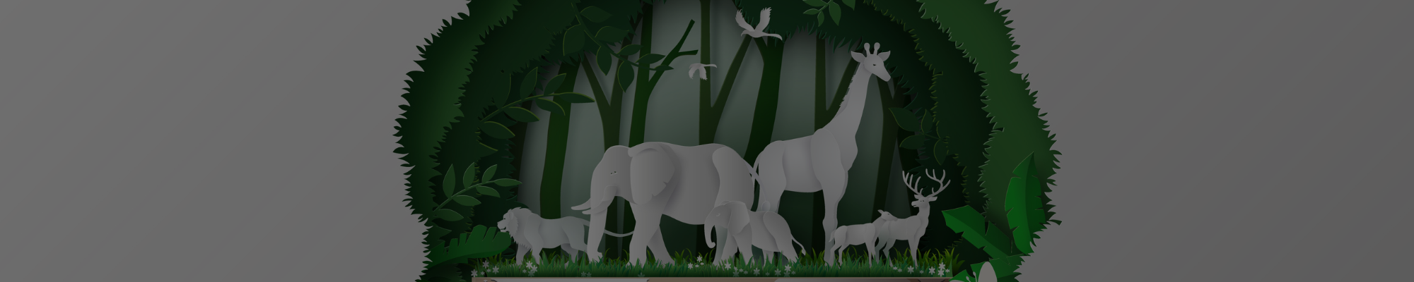 Paper cutouts of various types of animals.