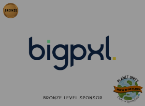 Image of a bronze logo in the upper left corner, the planet unity logo in the lower right corner, the bixpxl logo, and the words "Bronze Level Sponsor" under that.