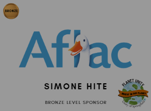Image of a bronze logo in the upper left corner, the planet unity logo in the lower right corner, the Aflac logo, the name Simone Hite under it, and the words "Bronze Level Sponsor" under that.